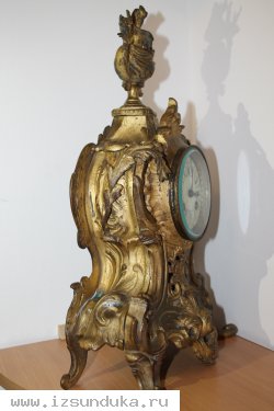 Старинные каминные часы.Франция.1890г. Бронза