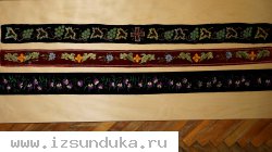 Три старинных расшитых иерейских (архиерейских) пояса. Россия, конец XIX века.