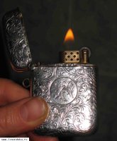 Серебряная зажигалка, старинная (1899 г.), Henry Pope (Ангl