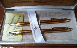 Бредли Эльдорадо ручка и карандаш, Vintage Bradley Pen Pencil 18k Gold
