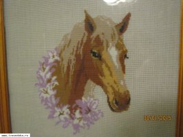 Вышитая картина "Лошадь"