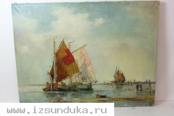 Картина "Корабли у причала" 1945г. Вильхейм Ван Норден(1883-1978)