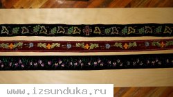 Три старинных расшитых иерейских (архиерейских) пояса. Россия, конец XIX века.